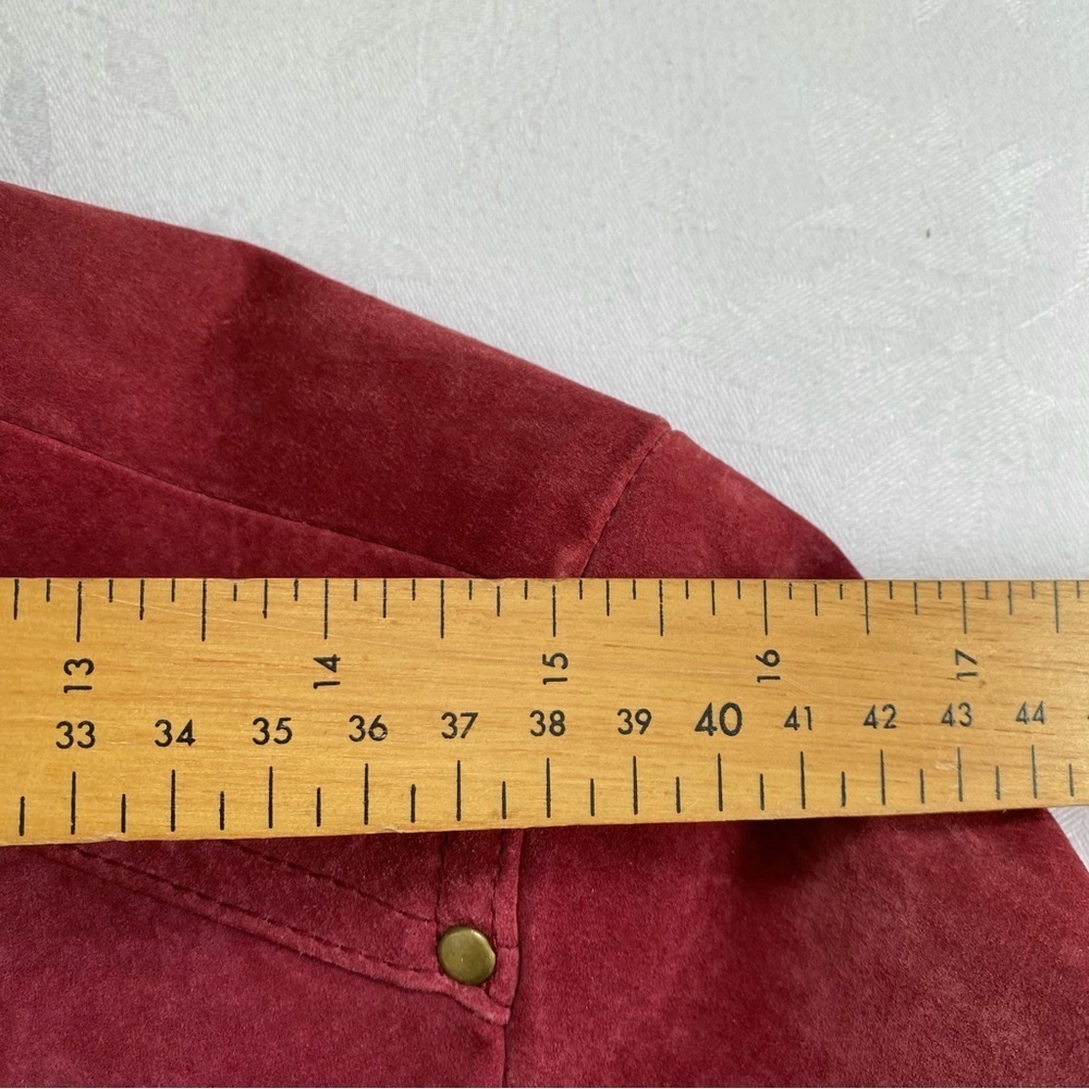 Vintage Alice Blue Burgundy Suede Jacket Size M - Picture 11 of 12